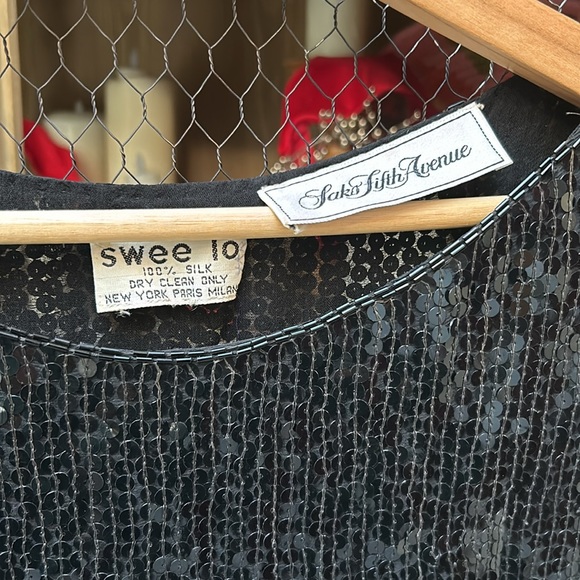 VIntage Swee Lo Sequin Beaded Silk Blouse - Picture 8 of 12